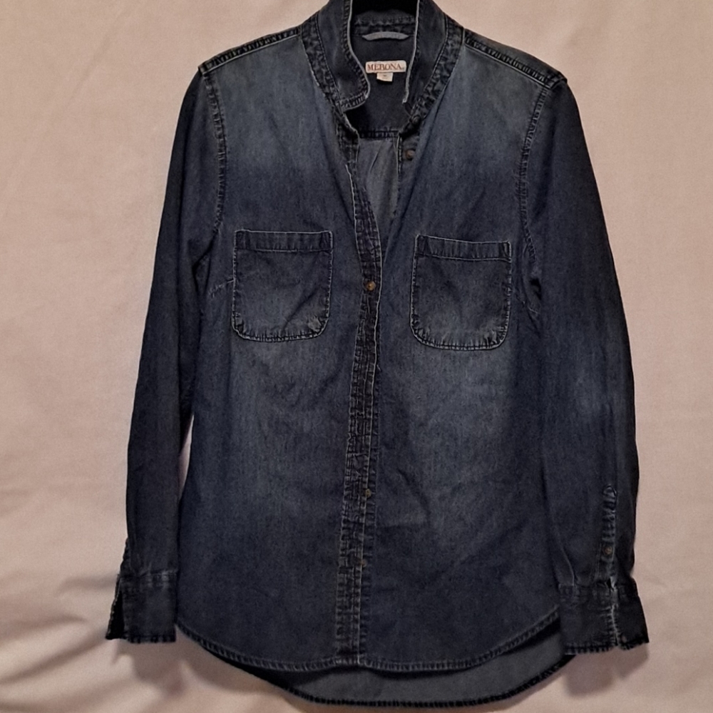 Merona denim thin button-down top